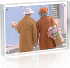 Acrylic Photo Frames 3.5x5 Double Side Magnets Picture Frame, Magnetic Picture Frames for 3x4, 3x5, 3.5x4.5 photo, 10 + 10MM Thickness 1Pack