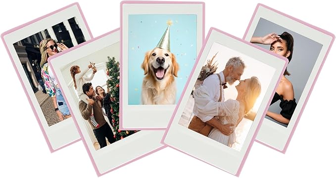 PATIKIL 2x3 Fridge Magnetic Frame, 5Pcs Mini Picture Frames Photo Frame Instant Film Small Picture Holder for Fujifilm Refrigerator, Pink