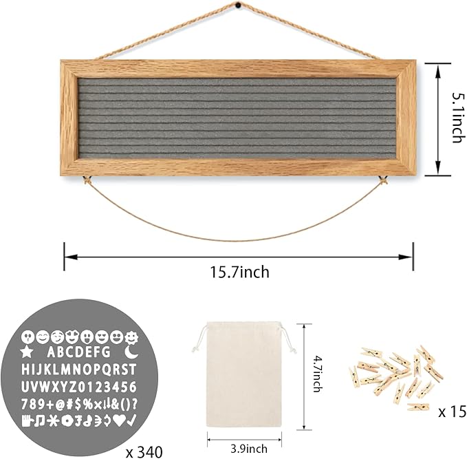 Picture Frames Collage Wall Decor Collage Picture Frames for Wall, Felt Letter Board with 340 Letters and 15 Clips, Unique Rustic DIY Photo Frames for Birthday Best Friend Family Party Gifts