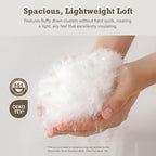 BPC Feather Down Comforter King Size for All Season, 750 Fill-Power Cloud Fluffy Duvet Insert with Ultra-Soft Egyptian Cotton Blend Cover, Medium Warmth Hotel Comforter, White, 106x90 Inches