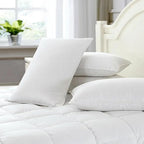 SILUI Pillows King Size Set of 4 Pack Extra Flat Thin Soft Support Hypoallergenic Plush Down Alternative Bed Pillow for Back, Stomach or Side Sleepers,20x36in