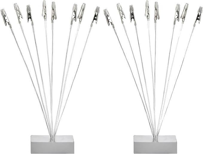 2 Pack Money Trees Gift Card Holder with Clips,Picture Holder Stand for Christmas Wedding Greeting Birthday Party Gift Silver