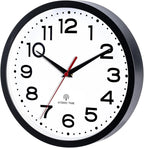 Atomic Wall Clock 14 Inch, Modern Clock Battery Operated Classic Analog Decorative for Kitchen, Living Room, Office, Bedroom, Bathroom (Black)