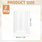 uxcell Hurricane Candle Holder (H:4.7" OD:3.4"), Pillar Floating Candles Holder Clear Glass Cylinder Flower Vases for Table Centerpiece Wedding Party Home Decoration 2Pcs