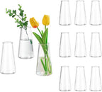Glasseam Clear Flower Vases for Centerpieces: Modern Glass Vase Set of 12 for Wedding Party Centerpiece Home Table Decor 5.5In Small Bud Vases for Flowers Rose Tulip Stems