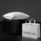 MAXICOZY Hungarian Goose Down Pillows Queen Size, Fluffy 3-Chamber Bed Pillows for Sleeping, Luxurious Soft Cloud Pillow for Back, Stomach or Side Sleepers(Queen, 1 Pack)
