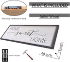 Home Sweet Home Sign Wall Decor 40"x15" Above Bed Living Room Large Wooden Framed Family Plaques Art (Black)