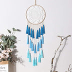 Artilady Macrame Dream Catchers for Bedroom - Tassel Wall Hanging Handmade Dreamcatchers Home Decor with Tassel Feather Ornament Craft Blessing Gift (Blue)