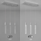 Kitchen Island Lighting Modern Light Fixture Kitchen Island Pendant Light Dimmable LED Chrome Mini Pendant Lighting Dinning Room Living Room Chrome Pendant Lights（3-Light）