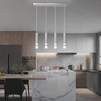 4-Light Dining Room Modern Pendant Light Kitchen Fixture Dimmable LED Chrome Mini Pendant Lighting fo Kitchen Island Study Pendant Lights