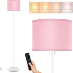 Floor Lamps for Living Room, Stepless Dimmable Floor Lamp with Remote, 2700K-6500K Colors Temperature & Brightness Adjustable,10W/1200LM LED Pink Floor Lamp, Modern Standing Lamp for Girls Bedroom