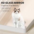 White Bathroom Mirror 30x36 Inch, White Metal Framed Bathroom Mirror for Wall, Rounded Rectangle Matte Bathroom Vanity Mirror, Tempered Glass, Anti-Rust, Horizontal/Vertical