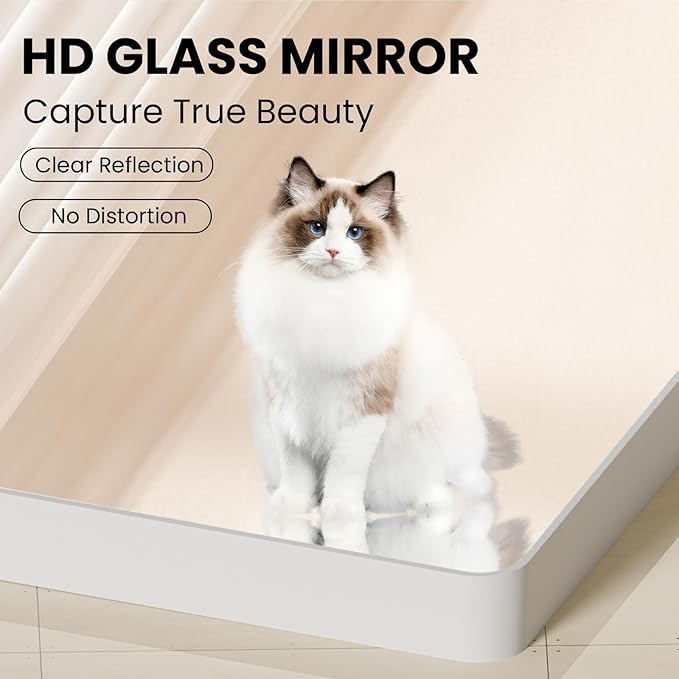 White Bathroom Mirror 20x30 Inch, White Metal Framed Bathroom Mirror for Wall, Rounded Rectangle Matte Bathroom Vanity Mirror, Tempered Glass, Anti-Rust, Horizontal/Vertical