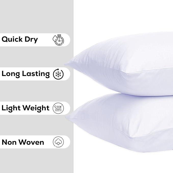 GOLD TEXTILES White Throw Pillows Insert (Pack of 4) Polyester Sham Stuffer Throw Pillow - Lightweight Square Indoor Decorative Pillows - Bed and Cushion Couch Pillows (4, 12 X 20)