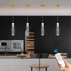 Gold Pendant Light Crystal Pendant Light Fixtures for Kitchen Island Lighting 3000k-6000k LED Modern Adjustable Chandelier Hanging Bubble Pendant Lighting (1Pack)