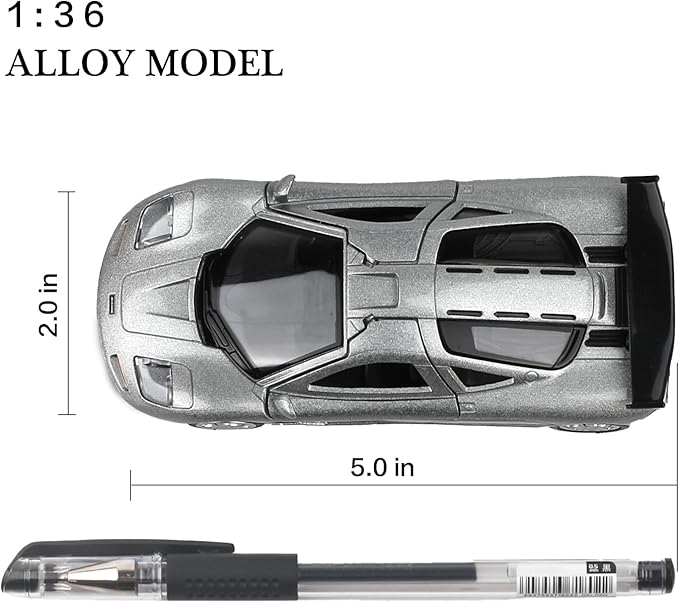 1/36 Scale Mclaren F1 1994 Diecast Cars Models,Pull Back Vehicles Mclaren Toy Cars,Cars Gifts for Boys Girls Silver