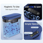 5 Gallon Motion Senor Bathroom Trash Can with Lid, Automatic Garbage Can Touchless, Smart Plastic Waste Basket for Narrow Spaces, Bathroom, Office, Bedroom, Living Room (Blue)