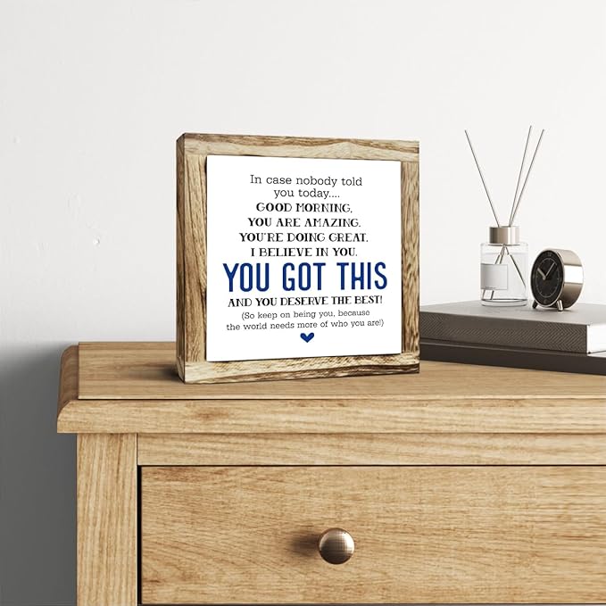 nspirational Wood Sign, Wooden Plaques Table Decor, Office Desk Sign, Farmhouse Home Decorate, Affirmation Signs Decorate Gift, Encouragement Gift, In Case No Nobody Told You Today Signs
