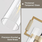 Modern Brass Island Pendant Light, 12'' Glass Pendant Lights, Gold Kitchen Island Pendant Light Fixture, Farmhouses Pendant Light, for Kitchen, Dining,Bathroom,Bedroom,Bulb Included