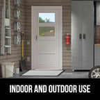 GORILLA GRIP 100% Waterproof All-Season WeatherMax Doormat US Designed Natural Rubber, Stain and Fade Resistant, Low Profile Indoor Outdoor Door Mats, Easy Clean Patio Mat, 17x29, Light Gray