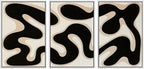SIGNWIN Framed Canvas Print Wall Art Modern Abstract Organic Shapes Black and Beige Fluid Pattern Photography Modern Art Minimalist Black and White for Living Room, Bedroom, Office - 16"x24"x3 White