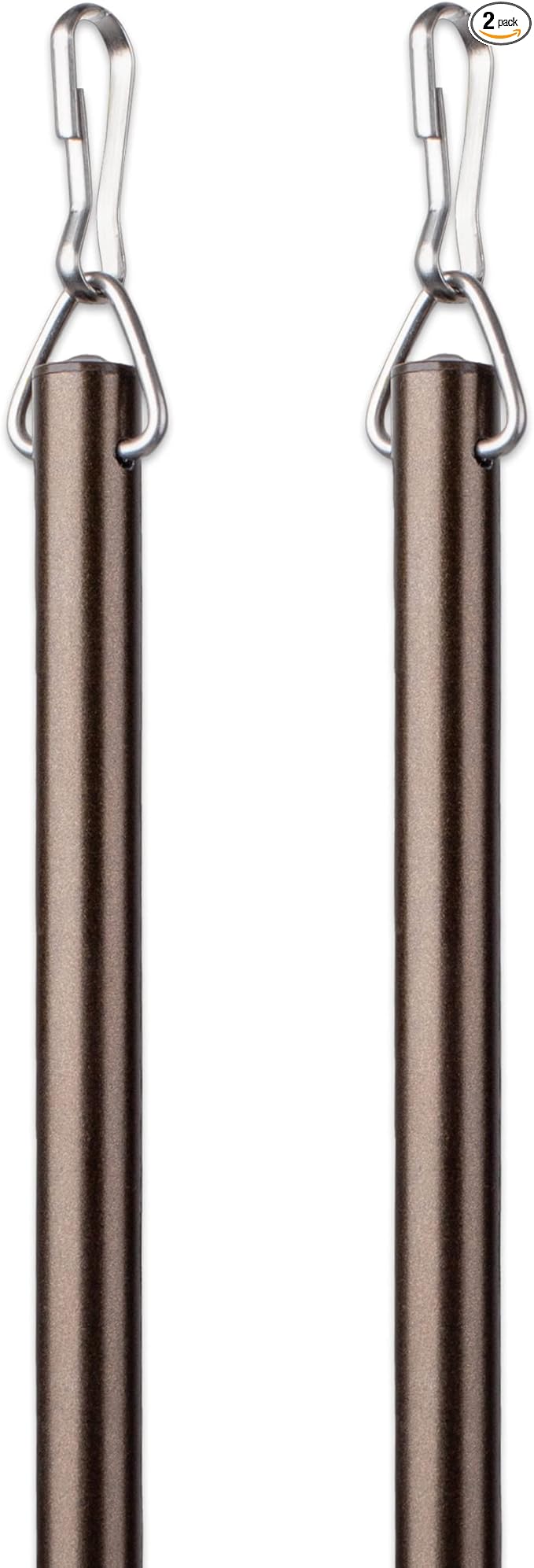 Curtain Wand - Aluminum Curtain and Drapery Pull Rod with Stainless Steel Hardware for Curtains, Draperies, and Room Divider Curtains - 36 Inches, Metallic Bronze - Pack of 2