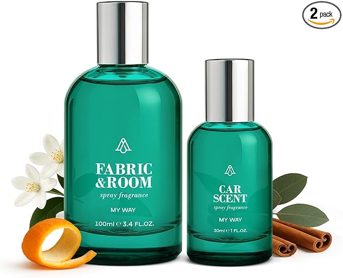 AromaPlan Natural Room Spray & Car Fragrance Kit, My Way-Concentrated, Non-Toxic, Odor Eliminator & Long Lasting- Room Spray Air Freshener- Home, Car, Linen- 5 Star Hotel Scent Fragrance (100&30 ml)