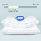Standard/Queen Size Set of 2 - Adjustable Down Alternative Bed Pillows - Stomach, Luxury, Cooling Neck Pillow for Sleeping Back, and Side Sleepers (Queen (Pack of 2))
