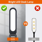 LED Desk Lamp for Office Home & Battery Operated Lamp Rechargeable Lamp Foldable & Portable Light, LED Desk Light Strip, 3 Brightness Dimmable Small Desk Lamp Wireless Reading Lamp(2-Black)