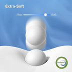 Memory Foam Pilllows for Sleeping, Soft Contour Pillow for Pain Relief, Bed Pillow for Side Back Stomach Sleepers，Cooling Pillow with Removable and Washable Cover, White