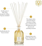 Dr. Vranjes - Ambra 500 ml Diffuser + Double Pack of White Sticks (3 Pieces Bundle)- Luxury Home Fragrance, Made in Italy, Main Scent: Oriental, Olfactory Pyramid: Amber, Patchouli, Sandalwood