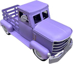 Metal Truck Decor,Farmhouse Truck Decor,Decorative Tabletop Storage & Pick-up Metal Truck Planter, 12.5" x 5.75" x 6.25" inches (Purple)