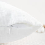 CaliTime Throw Pillow Covers Decorative 18 X 18 Inches Pack of 2 Cozy Chenille Cushion Cases for Couch Sofa Bed Living Room Home True White