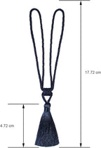 Fenghuangwu Curtain Tiebacks Tassel Tie-Backs, Rope Curtain tie Backs Handmade Curtain Holdbacks Made from Polyester (Navy, 2p)