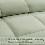 EASELAND Oversized King Down Alternative Comforter - Quilted Duvet Insert for All Seasons, Soft Lightweight with Corner Tabs, Summer Winter Warm Bedding, Sage Green 98x116 Inches