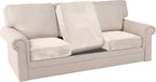 PrinceDeco Stretch Sofa Cushion Covers for Couches and Sofas,Soft Velvet Couch Seat Covers, Sofa Covers Washable, Seat Cushion Cover for 3 Couch Sofa Pet Friendly - Ivory, Each Width Up to 29.5"