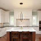 modern LED chandelier DIY creative chandelier adjustable hanging chandelier round ring 3 ring 3000K warm white light fixture for dining room bedroom kitchen island hall black gold (D = 19.7")