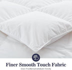 Globon Ultra-Soft Down Feather Comforter Queen Size,Luxurious Fluffy Hotel Collection Duvet Insert for All Season,Noiseless Shell,700 Filling Power,Medium Weight with Corner Tabs, White…