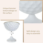 Sziqiqi White Vases for Wedding Centerpieces: 6.1in Metal Urn Vases Set of 2 Compote Vase for Decorations - Flower Arrangements Table Vase Plant Bowl for Wedding Party Event Home Decor