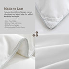 BPC Feather Down Comforter Queen Size for All Season, 750 Fill-Power Cloud Fluffy Duvet Insert with Ultra-Soft Egyptian Cotton Blend Cover, Medium Warmth Hotel Comforter, White, 90x90 Inches