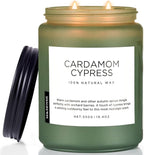 M&SENSE Spice Cardamom Cypress Large Soy Candles for Home Scented 2 Wick Large Soy Natural Candles 19.4oz 110 Hours Long Lasting Slow Burning, Christmas Holiday Woody Scented Winter Gifts