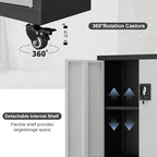 Locking Storage Cabinet,Steel Garage Cabinet with Wheels,Utility Tool Cabinet1 for Garage,Home Office and Warehouse