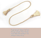 Fenghuangwu Curtain Tiebacks Handmade Decorative Curtain Holdbacks Rope with Tassel (Beige, 6P)