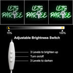 Let's Par Tee Neon Sign for Wall Decor - Green White LED Golf Ball Light - Dimmable Hanging Sign for Golf Club, Bedroom, Man Cave, Party