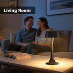 uuffoo Rechargeable Table Lamp, Outdoor Table lamp Cordless with Stepless Dimming & 3 Color Temperatures, Battery Operated Night Light for Patio, Bar, Restaurant, Home, Bedroom, Dining (Black)