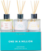 Folkulture Reed Diffuser Set of 3 with Sticks | Lavender Scent Diffusers for Home, Living Room, Office, Powder Room, Bathroom Accessories | Fragrance Oils with Natural Essential Oil |Million - 1.7 Oz