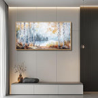 PHAOHUAXM Canvas Wall Art For Living Room Wall Decoration For Bedroom Office Decoration Trees Forest Landscape Painting Lake view Mural Modern Aesthetic Room Home Decor Artwork Wood Framed 20x40 In