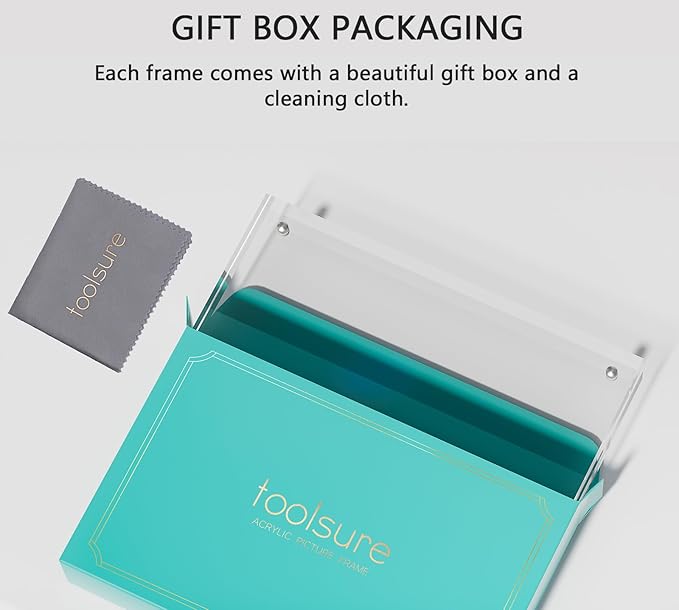 8.5 x 11 Acrylic Magnetic Picture Frames 8.5 x 11 Clear Acrylic Picture Frames,8.5 by 11Frameless Photo Frame,Free Stand Double Side Picture Frame with Gift Box 2Pack