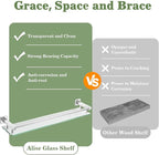 Alise Bathroom Shelf Wall Mounted, Polished Chrome Large Capacity Glass Shelf for Bathroom, 24 inch