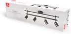 Globe Electric 60023 Nashville 4-Light Track Lighting, Matte Black, Faux Wood Accent Bar, Bulb Not Included